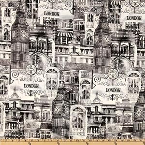 44-Wide-Timeless-Treasures-London-Grey-Fabric-By-The-Yard