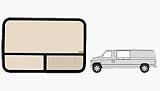 CRL Bronze Glass T-Slider Window - Driver Side Forward 1992+ Ford Vans 41-1/4 x 27