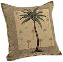 Brentwood Panama Jacquard Chenille 18-by-18-inch Knife Edge Decorative Pillow, Palm Tree