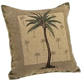 Brentwood Panama Jacquard Chenille 18-by-18-inch Knife Edge Decorative Pillow, Palm Tree