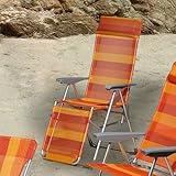 Siena Garden 617182 Kamiros Relax Alu / Textilene gestreift, rot / orange