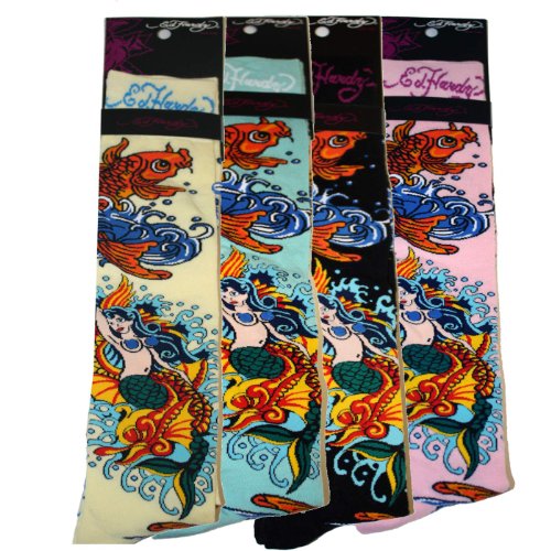 ED HARDY Christian Audigier Knee High Koi Womens Socks