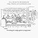 'Im looking for a hedge against my hedge funds.' Cartoon print by Robert Mankoff, Published in The New Yorker on 10/12/1998 Large Framed- 25" x 31"