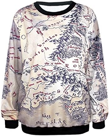Women's Galaxy Print Roll Neck Pullover Sweatshirt