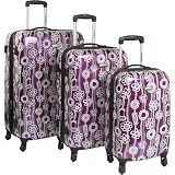 Samsonite Unisex - Adult Fashionaire 3 Piece Spinner Nest Luggage, Purple/White Print, One Size