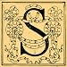 1921 Typeface Art Nouveau Initial Cap Letter "S" Ribbon Nouveau Font Design - Original Lithograph