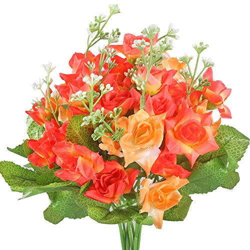 Gtidea 2pcs artificial flowers bouquet 15 heads arrange…