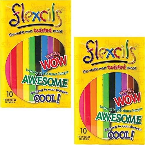 (Set of 2) Flexcils 10 Pack - Bendable &amp; Twisting Pencils No Sharpening