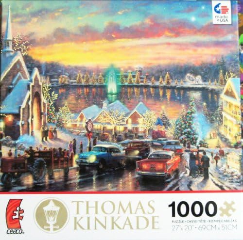 Thomas Kinkade Painter of Light The Lights of Christmastown 1000 Piece JIGSAW Puzzle MADE IN USA