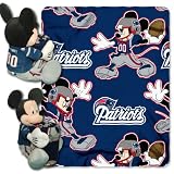 NFL New England Patriots Mickey Mouse Pillow with Fleece Throw Blanket Set