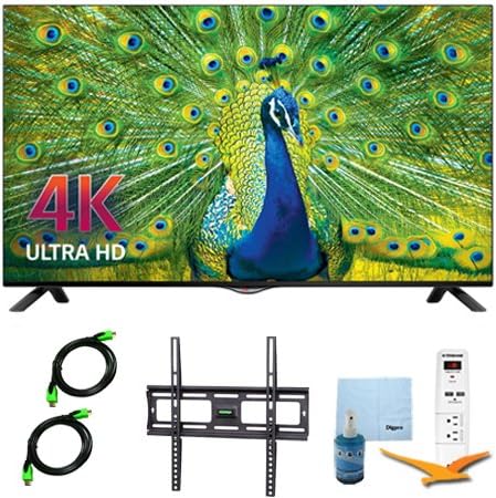 55UB8200 - 55-inch 4K Ultra HD Smart LED TV Plus Mount & Hook-Up Bundle. Bundle Includes TV, Flat TV Mount, 3 Outlet Surge protector w/ 2 USB Ports, 2 -6 ft High Speed HDMI Cables, Performance TV/LCD Screen Cleaning Kit, and Cleaning Cloth.