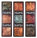 Set of 3, Tuscan Oil Art Painting, Arabesque Patchwork