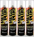 5x Mega Plus Butane Power Refined Fuel Gas 300 Ml (12 Cans) 300ml
