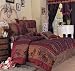 15P King Darcy Patchwork Bedding Comforter Set Burgundy