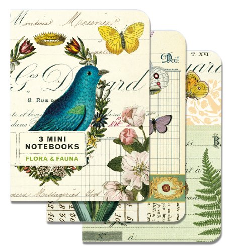 Cavallini Papers,Notebook,3er Set Flora & Fauna Mini Notebook