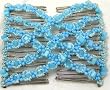 EZ Magic Comb Stretchy Beaded Hair Comb In Light Blue Color Beads