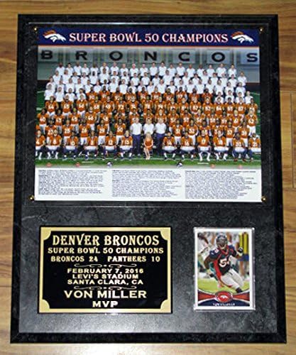 DELUXE DENVER BRONCOS SUPER BOWL 50 CHAMPIONS TEAM COLOR PHOTO COLLECTOR PLAQUE