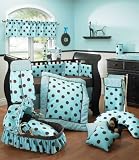 Funky Dotty Blue 4 Piece Baby Crib Bedding Set by Bebe Star