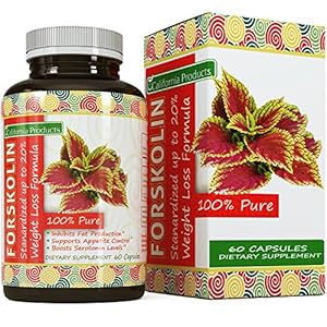 100% Pure Forskolin Extract 60 Capsules (Best Coleus Forskohlii on the Market) - Highest Grade Weight Loss Supplement for Women & Men - Standardized At 20% - Guaranteed By California Products