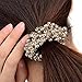 Polytree Women's Girls Fashion Pearl Hair Band Ponytail Holder (Khaki)