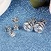 OPK Jewelry Platinum Plated or Gold Plated Round Cut Cubic Zirconia Stud Earrings 5mm/6mm/7mm/10mm