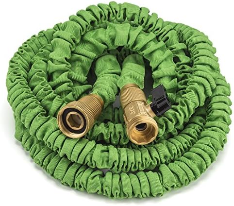 25 Feet Expandable Hose, Strongest Garden Hose With All Brass Connectors,8 Pattern Spray Nozzle And High Pressure - Resistance Latex.