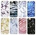 Iphone 6s Plus Case, Iphone 6 Plus Case, IiEXCEL Marble Pattern Soft Flexible TPU Slim Fit Case and Glass Screen Protector for Iphone 6 Plus / Iphone 6s Plus (Color 10A)