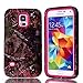 Galaxy S5 Case, EC [3 Layers Design] Real Tree Camo Hybrid Hard Soft Combo Shock-Absorption Bumper Back Case Cover Protector for Samsung Galaxy S5 i9600 (Hot Pink)