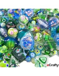 Art and Craft Supply: Jewelry Makers Lampwork Crystal Bead Mix OCEAN Blue Aqua 100+ 100g - eCrafty.com
