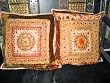 Chair Cushion Covers-2 Peach-yellow Embroidered Toss Pillow