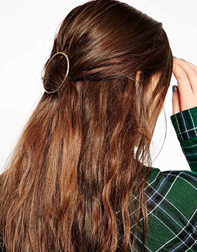 Minimalist Dainty Gold Silver Hollow Hoop Round Circle Geometric Metal Hairpin Hair Clip Clamp Accessories Barrettes Bobby Pin Ponytail Holder Statement Women's GIFT Headwear Headdress Styling Jewelry