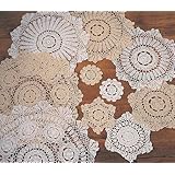 Handmade Crochet Lace Doily. 100% Cotton Crochet. Ecru, 4 Inch Round. Four pieces .