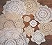TCC Materials Handmade Crochet Lace Doily. 100% Cotton Crochet. Ecru, 4 Inch Round. Four Pieces