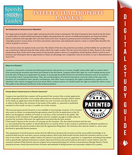 Intellectual Property Laws USA: Speedy Study Guides