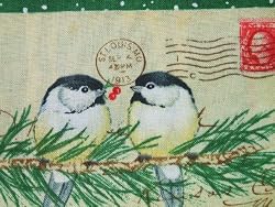 Wilmington All Spruced Up Christmas Birdhouse Block Fabric By the Yard