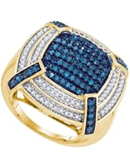 0.75CTW BLUE DIAMOND MICRO-PAVE RING