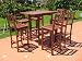 7pc Outdoor Extendable Wood Patio Dining Bar Set