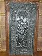 Antique Carved Panel Hindu God Ganesha Hand Carved Wood Wall Panel Door Shutters 72"