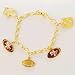 San Francisco 49ers Gold Tone NFL Charm Bracelet
