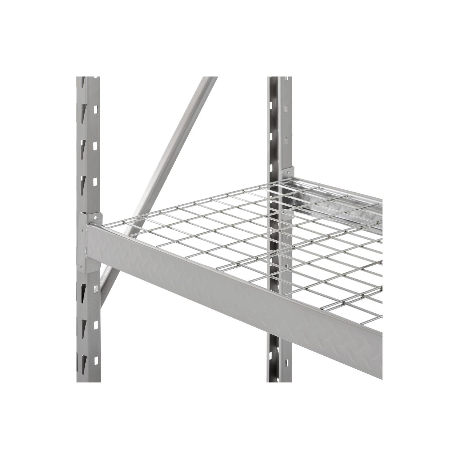 Heavy Duty 3Shelf Welded Steel Threadplate Rack with Wire Shelves