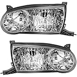 Driver and Passenger Headlights Headlamps Replacement for Toyota 81150-02100 81110-02110
