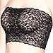 Women's Plus Size Floral Lace Unlined Stretchy Strapless See Through Bandeau Tube Top (S-L, Black)