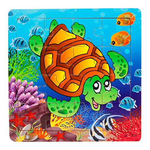 LandFox Toy,Wooden Kids 16 Piece Jigsaw Toys Education And Learning Puzzles Toys