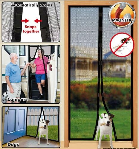 Magic Mesh Magnetic Hands-Free Mesh Door Curtain to Prevent Mosquitos, Insects, Flies, Bugs As Seen On TV