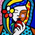 Brazilian Girl with Apple - 21x21"