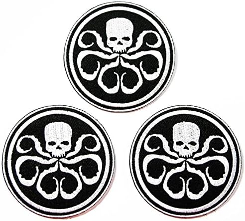 3 silver Hydra Captain America Shield Marvel Superhero Cartoon Logo Jacket T shirt Patch Sew Iron on Embroidered Sign