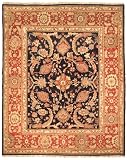 Safavieh Legacy Hand-knotted Hand-spun Wool Shri Rug Navy / Rust (8' x 10')