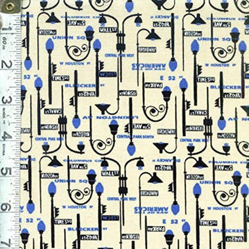 Port City By Rob Bancroft Street Lights Cotton Quilt Fabric