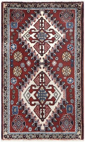 Beige 1' x 2' Qashqai Rug Hand Knotted Persian Rug