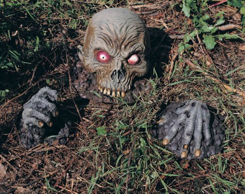 Halloween Partially Buried Zombie Graveyard Prop